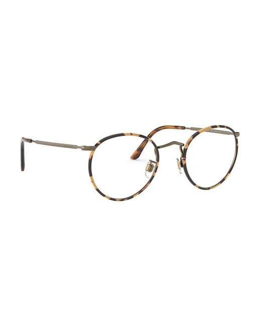Giorgio Armani Metallic Round Frame Glasses for men
