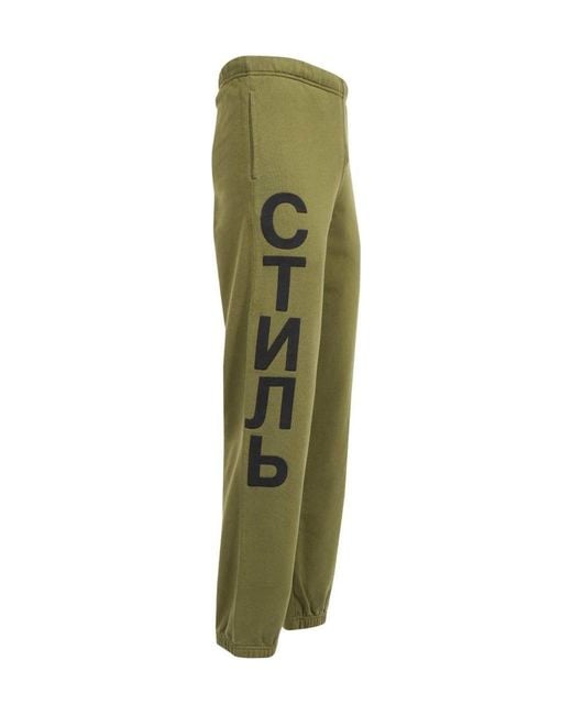Heron Preston Green Elasticated Waistband Track Pants for men