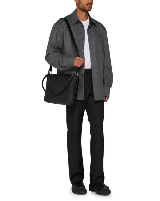 Bottega Veneta Black Swing Messenger Shoulder Bag for men