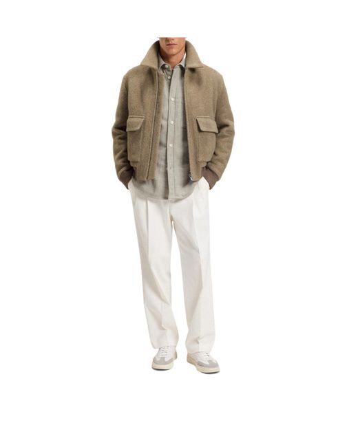 Boss Gray Knit Long-Sleeve Shirt for men