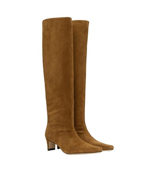 Staud Brown Wally 45Mm Suede Boots