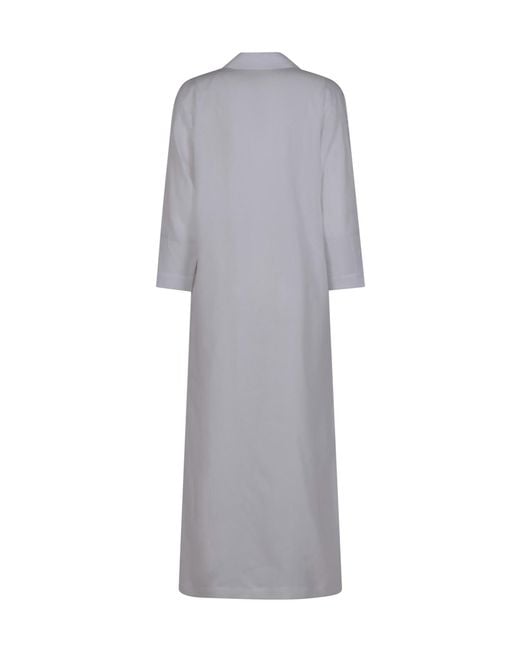 Peserico Gray Embellished Maxi Dress