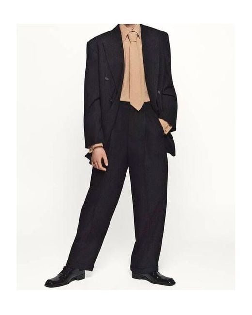 Saint Laurent Black 90's Striped High Waist Pants for men