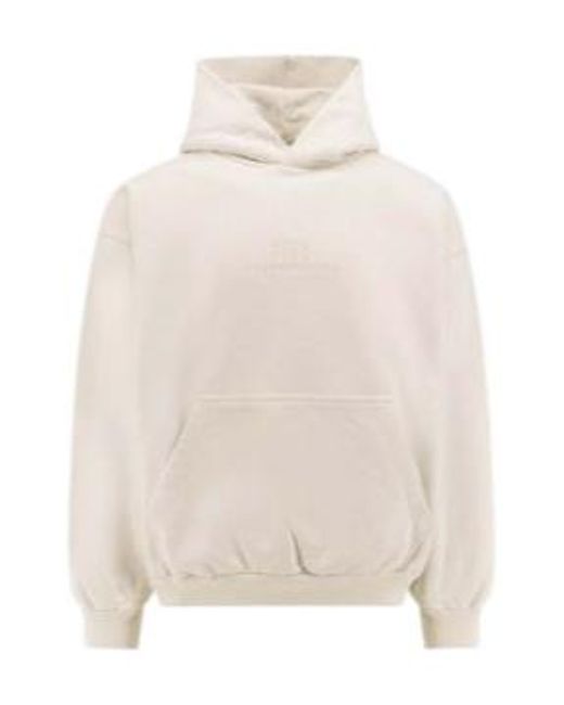 Balenciaga White Bb Logo Embossed Hoodie
