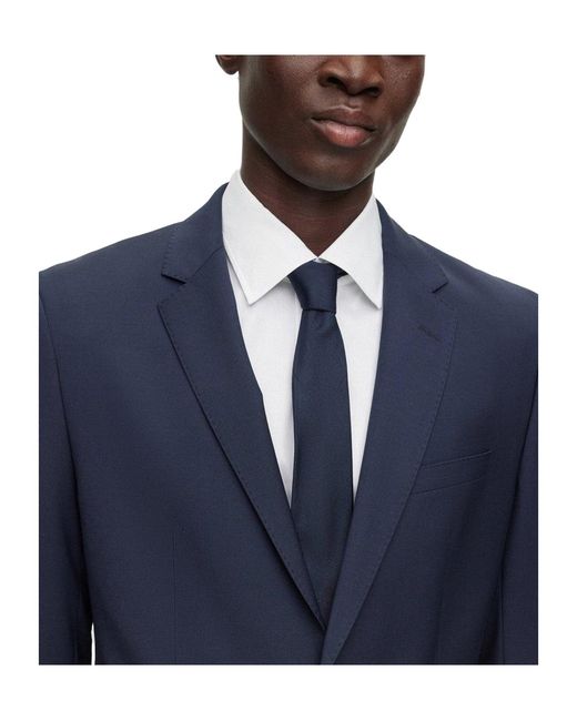 Boss Blue Single-Breasted Blazer for men