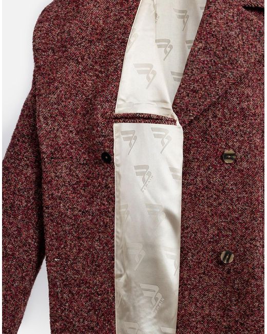 REMAIN Birger Red Tweed Double-Breasted Coat