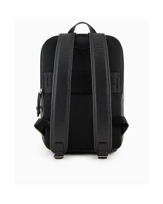 Emporio Armani Gray Logo Patch Zipped Backpack for men
