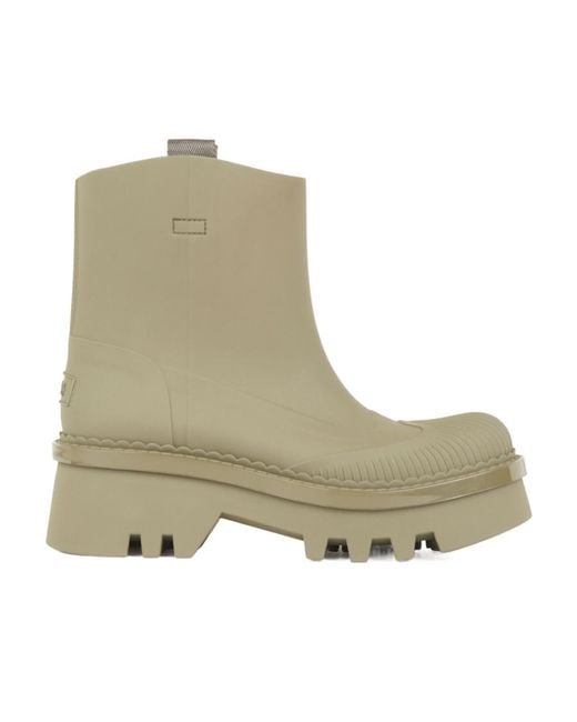 Chloé Green Round-Headed Short Boots