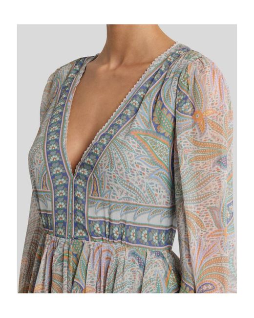 Etro Gray Silk Mini Dress