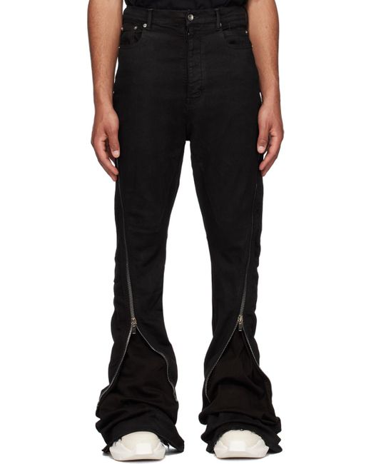 Rick Owens Black Zip-Detail Slim-Fit Jeans for men