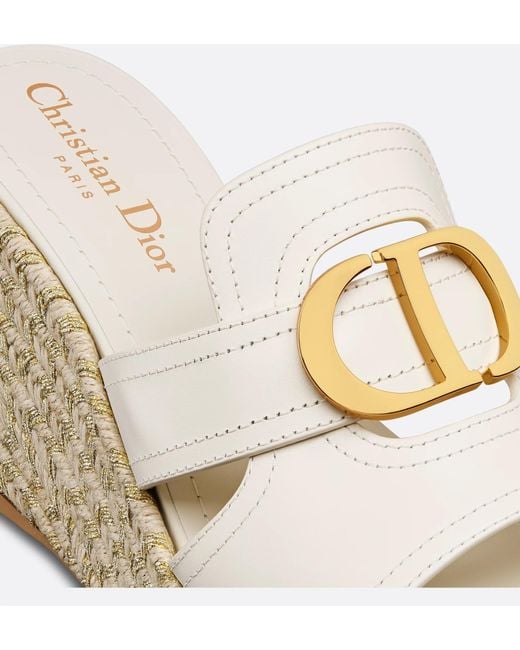 Dior 30 Montaigne Wedge Slide in White | Lyst