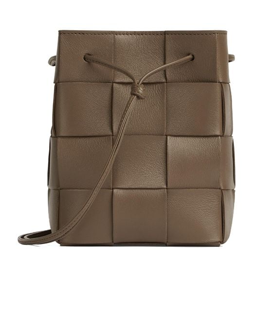 Bottega Veneta Brown Small Cassette Drawstring Shoulder Bag