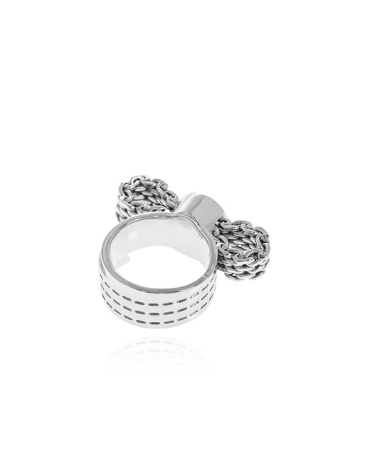 Versace White Medusa Head Plaque Ring