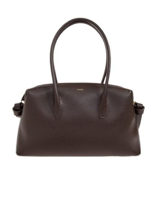 Yuzefi Brown Zipper Shoulder Bag