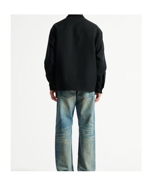 Balmain Blue Button-Front Shirt Jacket for men
