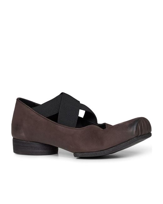 Uma Wang Brown Square-Toe Ballet Flats