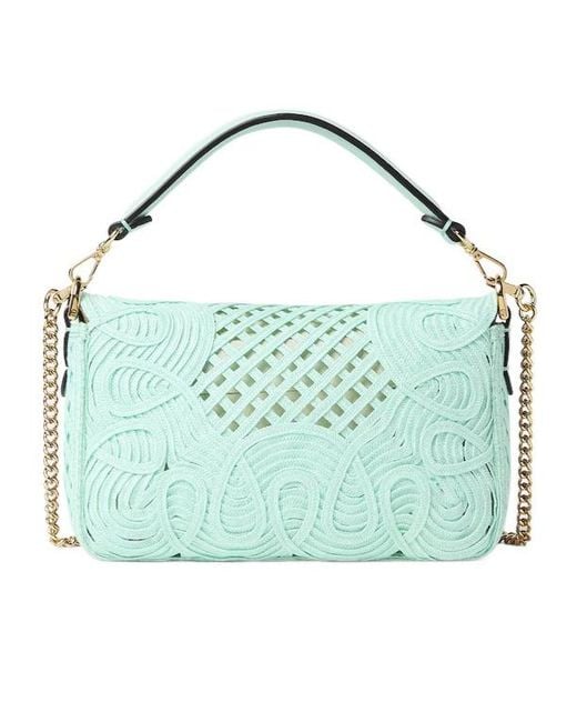 Fendi Green Mini Baguette Shoulder Bag