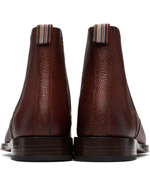 Paul Smith Brown Grain Chelsea Boots for men