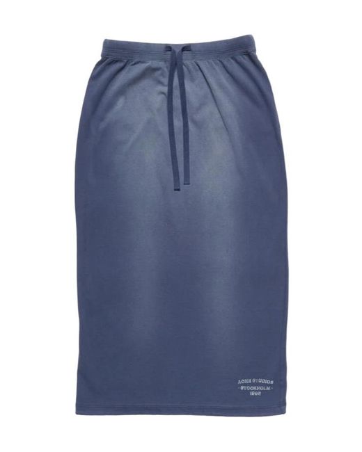 Acne Blue Sprayed Logo Skirt
