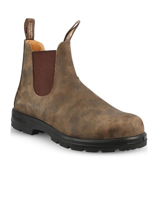 Blundstone Brown Round-Toe Short Boots for men