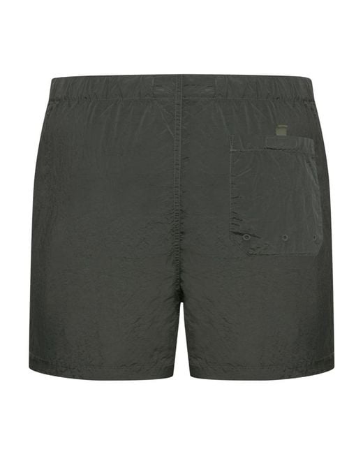 Stone Island Gray Compass Patch Swim Shorts for men