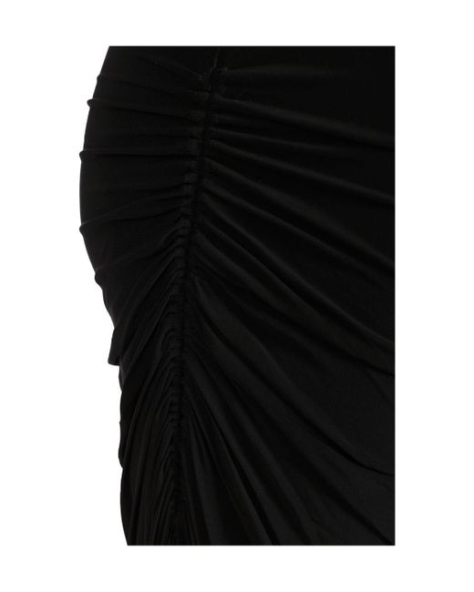 Alaïa Black Alaïa Soft Jersey Draped Skirt