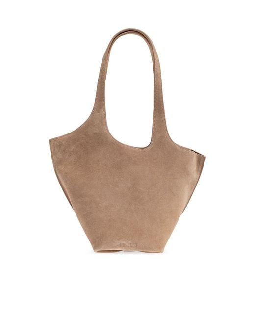 The Attico Brown The La Scoop Asymmetric Medium Shopper Bag