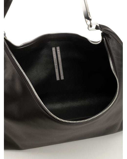 Rick Owens Black Cropped Gemini Shoulder Bag