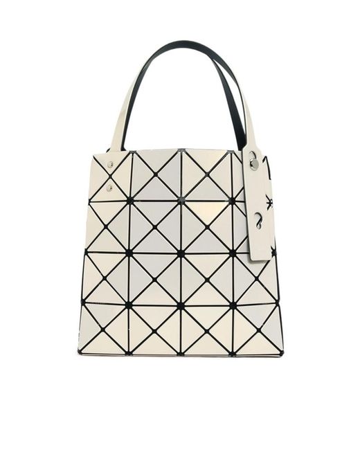 Issey Miyake White Geometric Pattern Handbag