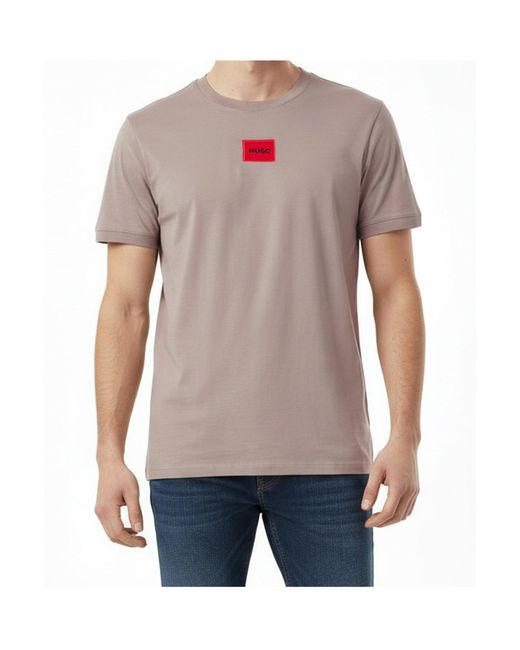 Boss Pink Logo Crew-Neck T-Shirt for men