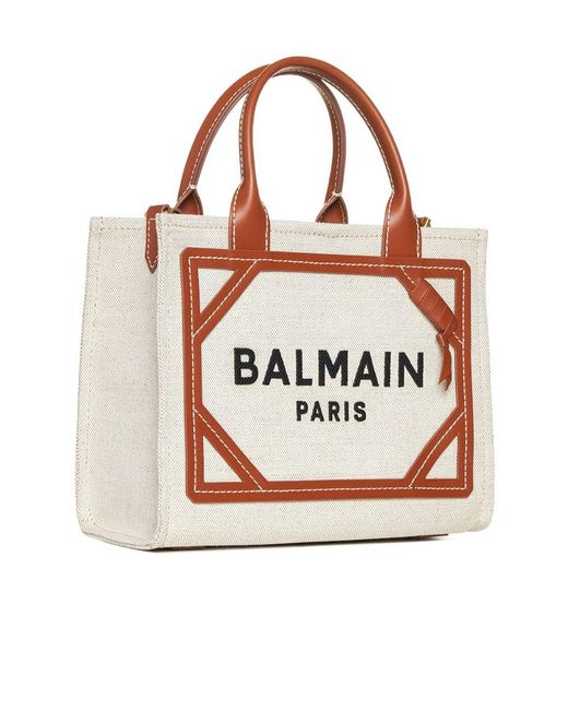 Balmain White B Army Small Tote Bag