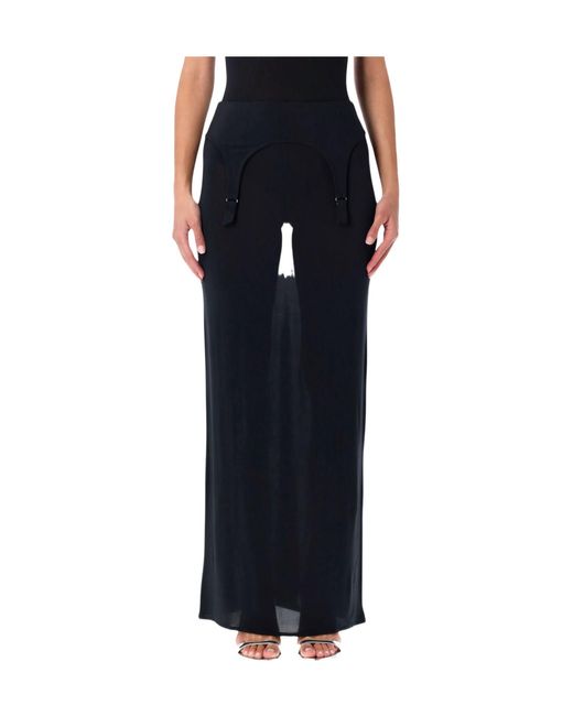 Jean Paul Gaultier Black Long Skirt Lingerie Garter