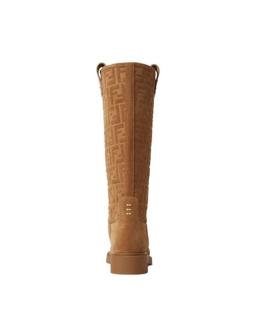 Fendi Brown Filo Ff Motif Boots