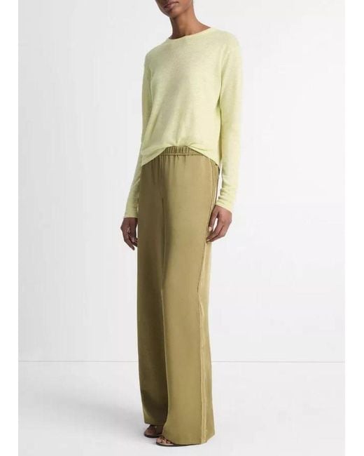 Vince Multicolor Satin-Finish Straight Trousers