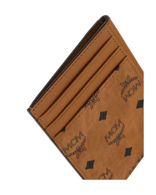 MCM Brown Monogram Printed Card Case