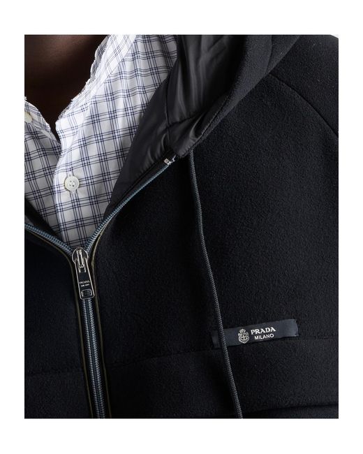 Prada Blue Zipped Hooded Jacket for men