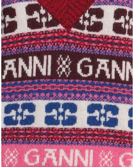 Ganni Red Colorful Sleeveless Knit Top