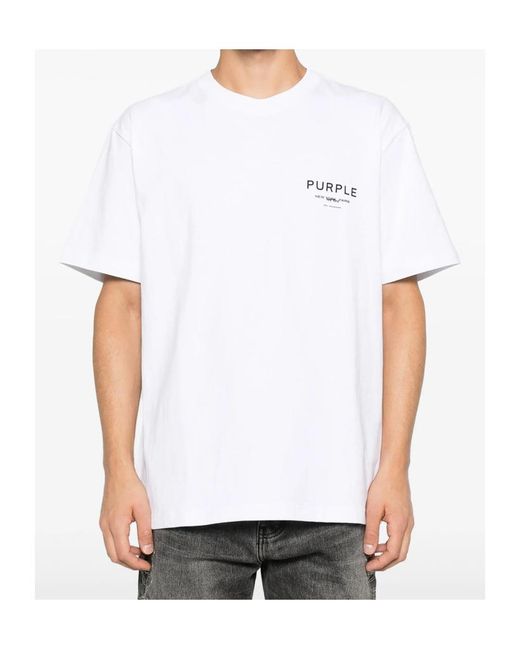 Purple Brand White Short-Sleeved T-Shirt for men