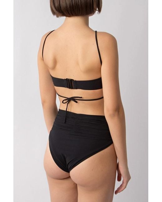 Magda Butrym Black Floral-Appliqué Bikini Bottom