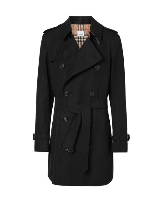 Burberry Black Double Breasted Trench Coat for men