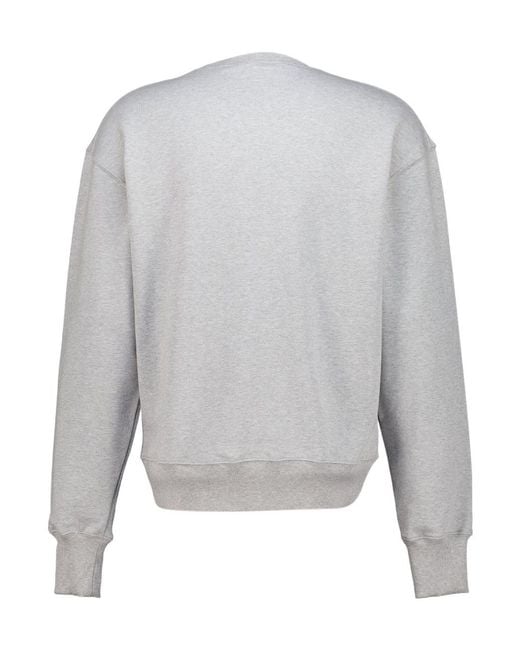 McQueen Gray Embossed-Logo Sweatshirt for men