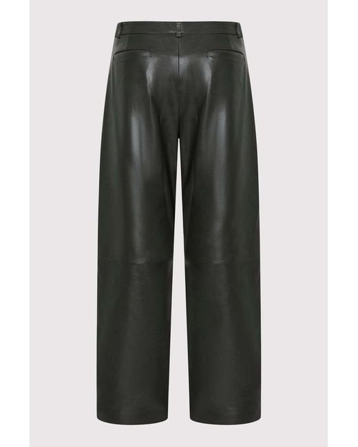 St. Agni Gray Leather Tapered Pants