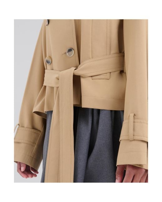 Marni Natural Double-Breasted Short Trench Jacket
