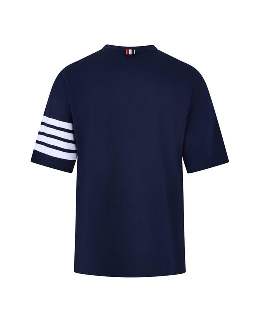 Thom Browne Blue Printed T-Shirt for men
