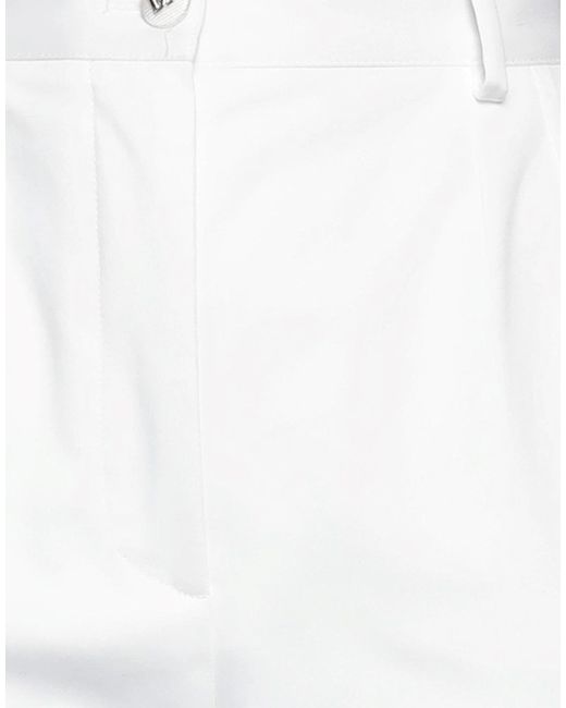 Dolce & Gabbana White Solid-Colored Woven Trousers