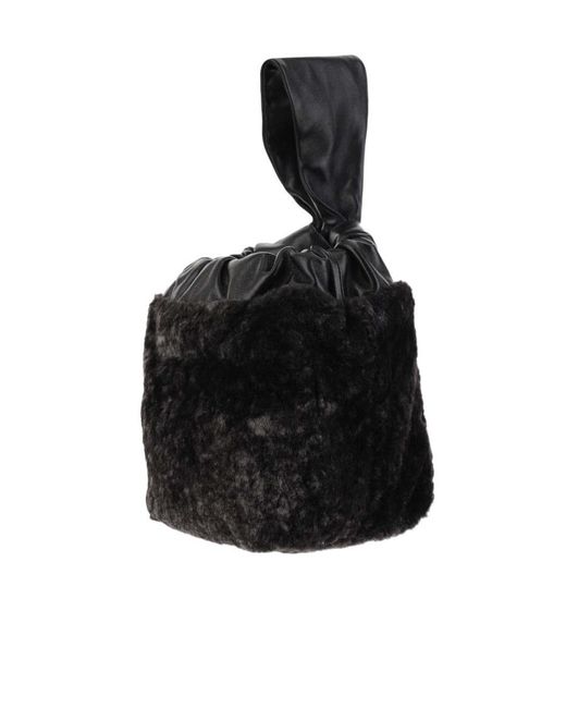 Jil Sander Black Wrist Strap Small Tote Bag