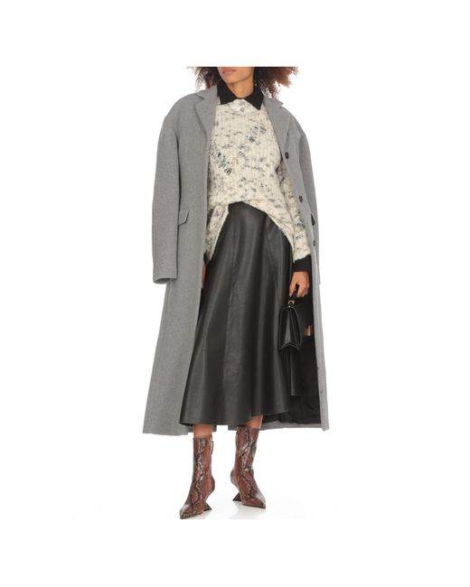 MSGM Gray Long-Sleeved Long Coat