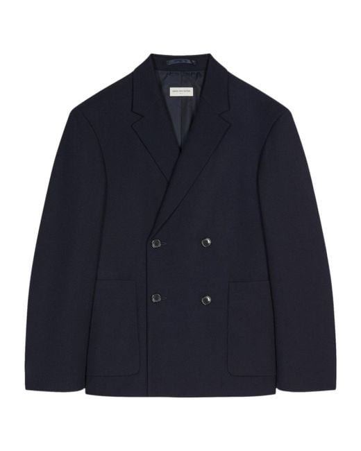 Dries Van Noten Blue Wool Blazer for men