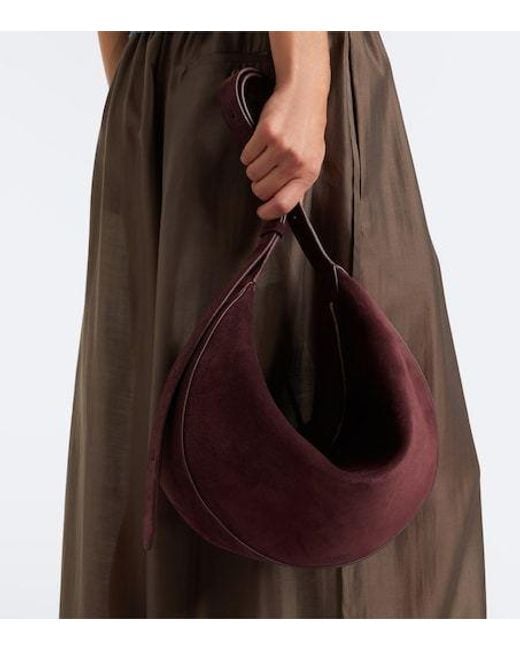Joseph Purple Bean Medium Suede Shoulder Bag