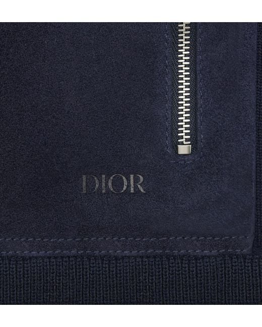 Dior Blue Icons Zipped Hooded Sweatshirt for men